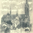 Angielska pocztówka znanego widoku kościoła. Pierwsza dekada XXw