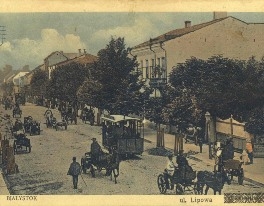 Ulica Lipowa (Lindenstrasse), Kilińskiego (Deutsche Strasse) i Pałacowa (Institut Strasse)