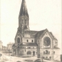 Kościół św. Wojciecha na pocztówce z okresu niemieckiego (1915- 1919). Ze zbiorów Jana Murawiejskiego.