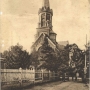 Kościół św. Wojciecha na pocztówce z okresu niemieckiego (1915- 1919). Ze zbiorów Jana Murawiejskiego.