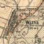 Fragment mapy z roku 1931, na której zaznaczony jest kościół p.w. Jana Chrzciciela oraz kaplica i cmentarz.